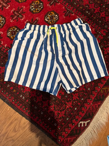 Blau weiß gestreift badehose - blau-weiß,