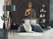 3D Schwarz Buddha Statue Q9815 Tapete Wandgemälde Fototapete Selbstklebend Kay