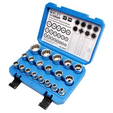 Steckschlüssel Satz 1/2" 19tlg 8-32mm Vielzahn Nüsse zoll Torx Sechskant