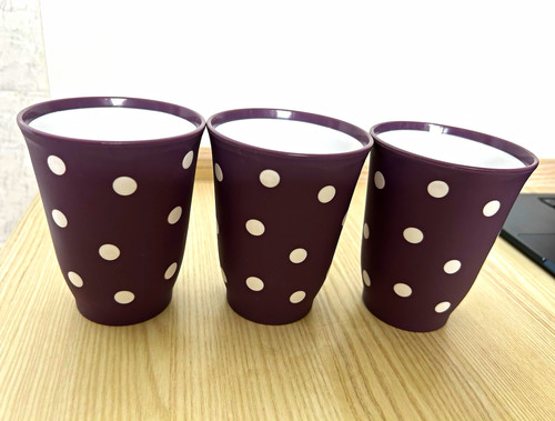 3er set tasse rund lila - set,