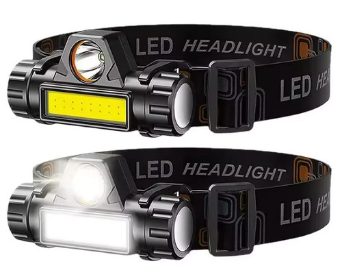 2xstirnlampe cob led - cob+led, akku