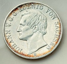 1 Taler  Ausbeutetaler 1864 B Sachsen Johann I  Silber Kahnt#471