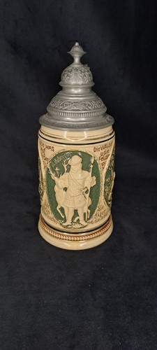Alter bierkrug mit zinndeckel - mit,