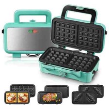 Paninigrill Waffeleisen Sandwichmaker 3 in 1 Panini Grill 5 Temperaturen 1200W