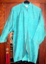 gehrock/blazer -damen - türkis -seide - gr m - gebraucht