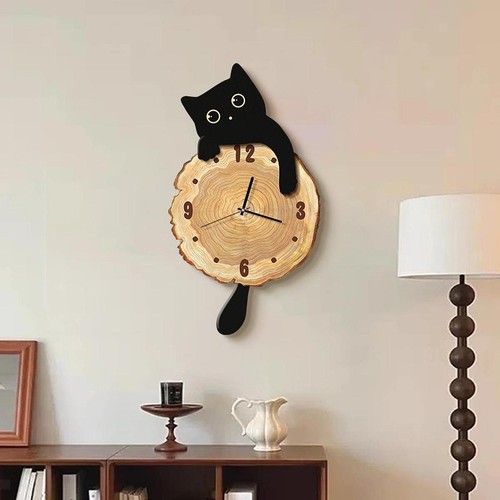 Katzenuhr mit moderner wanduhr - katzenuhr,