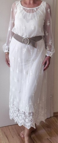 Elegantes weißes spitzenkleid - elegantes,