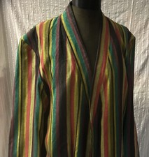 Sehr ausgefallener farbenprächtiger Mantel aus Rohseide Handarbeit Gr. XL