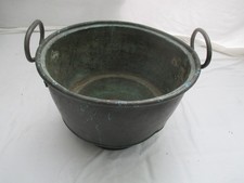 Alter, großer Kupferkessel, antik mit  2 Tragegriffen