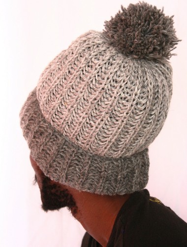 Strick mütze mit bommel - mütze, xl