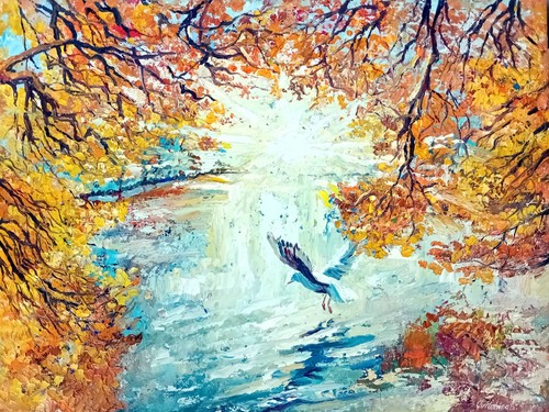 ölgemälde natur fluss - Ölgemälde,