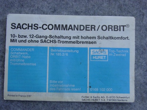 Betriebsanleitung sachs - ,