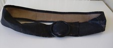 schwarzer Ledergürtel 100cm  lang + 7cm breit mit großer Schnalle s.Fotos