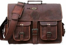 GVB Vintage Aktentasche Umhängetasche weiches Bestseller Leder Laptoptasche S...
