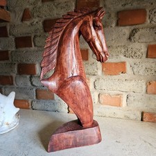 Pferde Kopf geschnitzt Deko