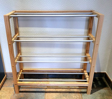 Schuhregal Regal Tchibo TCM 4 Ebenen Holz Metall 70 cm hoch