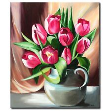 ORIGINAL Acryl Bild Gemälde Blumen Vase Abstrakt Malerei Kunst Modern HANDGEMALT