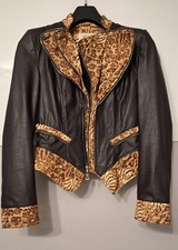 Modische Jacke aus Lederimitat Gr. 36-38 schwarz