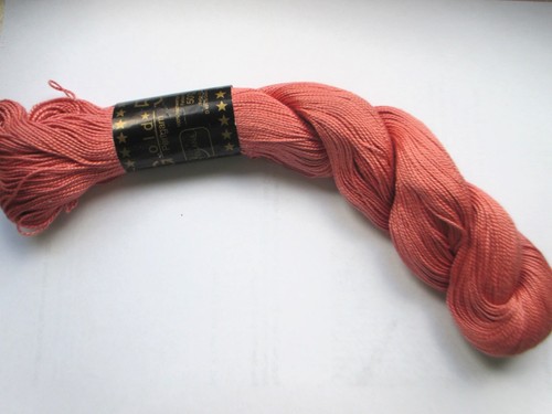 Stickgarn perlgarn lachsrot - ,
