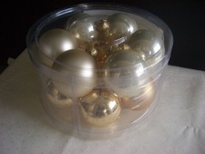 12er Set Christbaumkugeln Weihnachtsbaumschmuck gold echt Glas 6cm