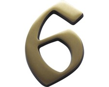 Hausnummer Bronze satiniert "6" 120 mm