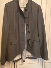 Sonja Bogner: Ausgefallener Damen Blazer Schurwolle grau Gr. 42