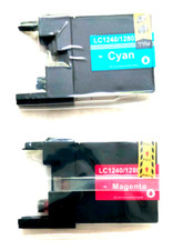 Vhbw for Brother LC-1240 1280 Tintenpatronen Cyan/Magenta