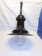 Alte Industrielampe / Deckenlampe "Jacobus", Emaille, Bauhaus-Stil (1)