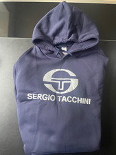 Sergio Tacchini Kapuzen-Hoodie Emblem Italienisches Design ! Größe L Blau Neu !!
