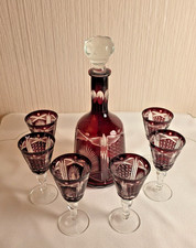 Kristallglas Karaffe mit 6