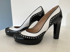 Extravagante Pumps von DAVID BRAUN echt Leder Schwarz-Weiß Gr 40