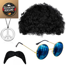 60er Hippie Outfit Afro Haar