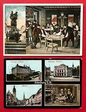 2 x AK ALTENBURG 1912 Skatbrunnen Skat Karten Schloss Theater Markt  ( 87431