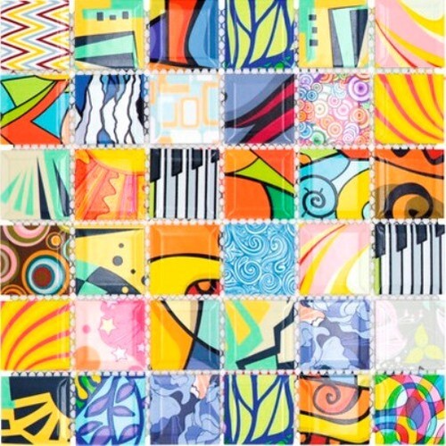 Keramik mosaik art crazy bunt - mosaik,