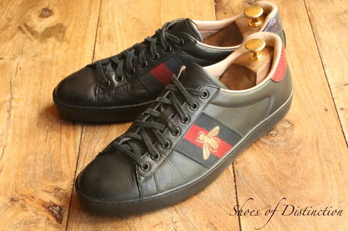 Gucci ace bee schwarz - gg, leder
