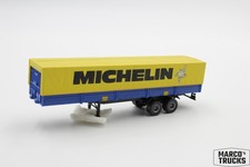 Roco Pritschen-/Planenanhänger 2-achs gelb/blau "Michelin" 1:87 /RO713