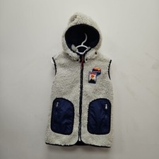 Napapijri Tara Teddy Flor Fleece Kapuze Skiweste Weste Bodywarmer weiß Large