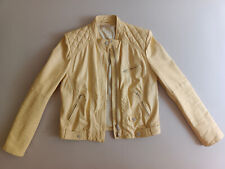 STEFANEL ausgefallene Lederjacke Gr. 40 L gelb Jacke