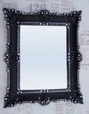 WANDSPIEGEL SCHWARZ SILBER ANTIK BAROCK BAD FLURSPIEGEL FRISIERSPIEGEL 56x46 2*