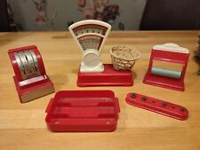 Geobra Kaufladen Kasse Waage US Zone Uralt Spielzeug Vintage Shabby Papierroller