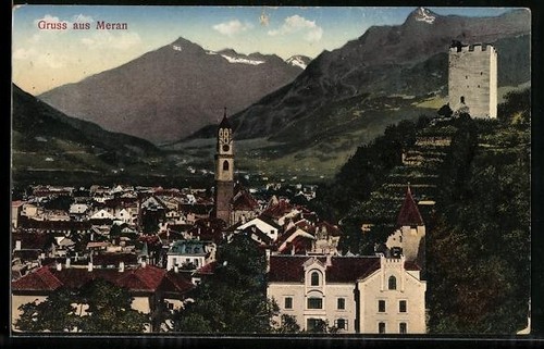 Ansichtskarte meran - ansichtskarte,