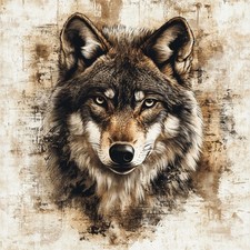 Wandbild Wolf Portrait Deko