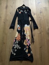 Leonard Fashion  Seide Abendkleid lang Schwarz- BlumenGr.38 Dietl Muc