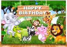 Geburtstag Deko Dschungel Tiere Wandtapete/ Photo Background 220*150