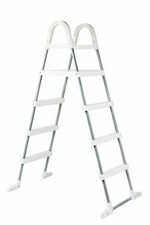 Aufstellleiter Poolleiter Edelstahl 123 cm Kürzbare Pool Leiter Hochbeckenleiter