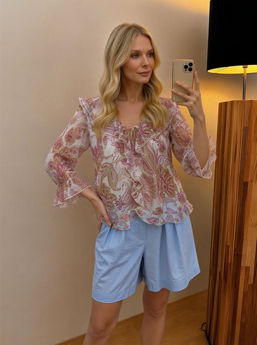 Zara volant bluse - zara, gr.