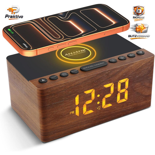 Digitaler radiowecker holz mit - digitaler,