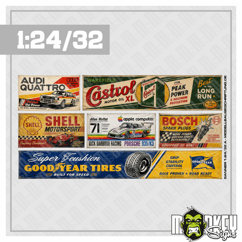 6tlg vintage werkstattbanner - 6tlg.,