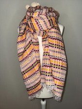 Schal Stola Tuch von Zara Pink Gelb Blau Neu