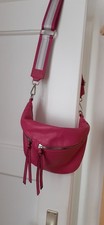 NEU! Bauchtasche echtes Leder pink-magenta + 5 cm breiten Gurt Crossbag